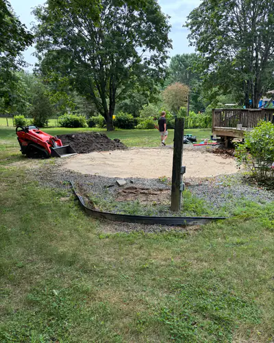 Before: old pool footprint of sand and gravel